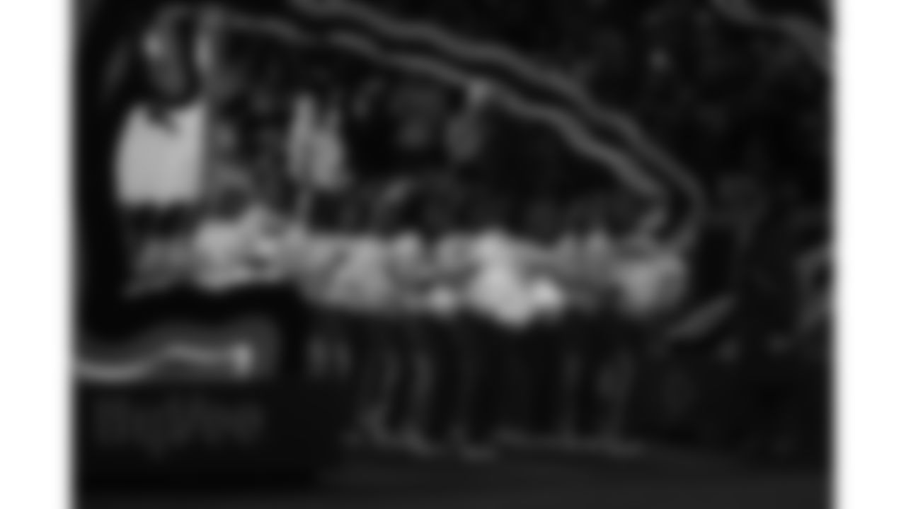 Kansas City Chiefs Cheerleaders enter the field prior to a week 14 NFL Football game against the Houston Texans on Sunday, December 7, 2025 in Kansas City, MO.