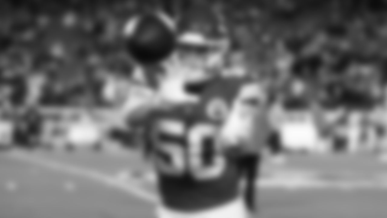 Kansas City Chiefs linebacker Swayze Bozeman (50) prior to the Week 14 NFL game against the Los Angeles Chargers on Sunday, December 8, 2024.