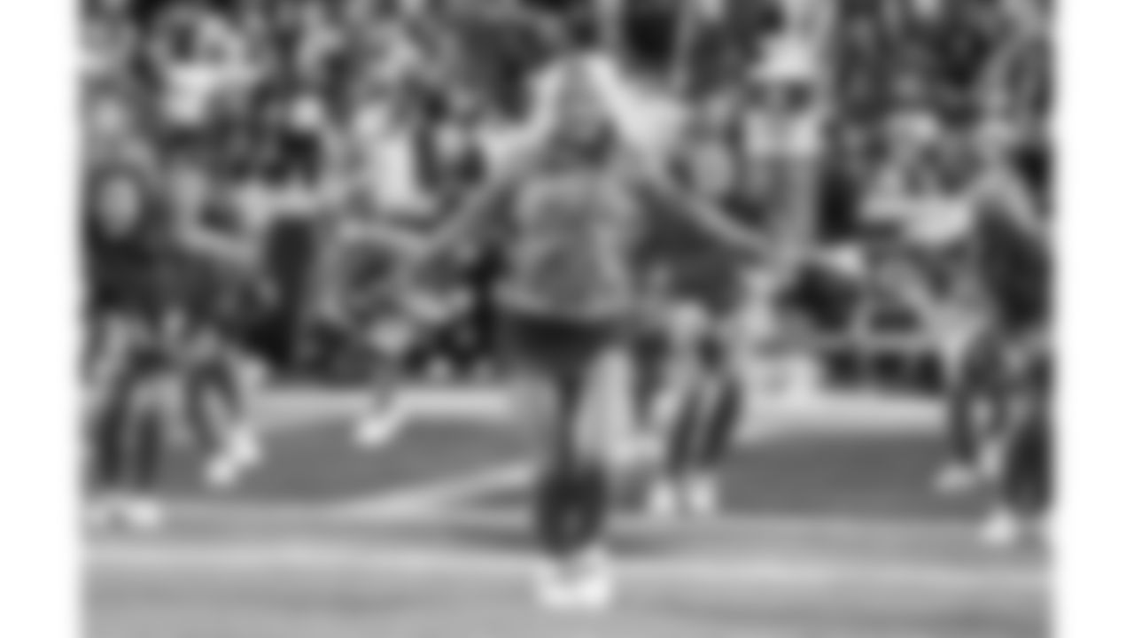 A Kansas City Chiefs Cheerleader during a week 8 NFL football game against the Washington Commanders, Monday, October 27, 2025, in Kansas City, MO.