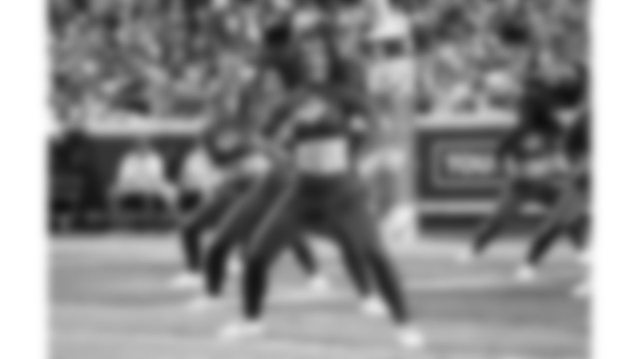 A Kansas City Chiefs Cheerleader during the week 6 NFL football game against the Detroit Lions, Sunday, October 12, 2025 in Kansas City, MO.