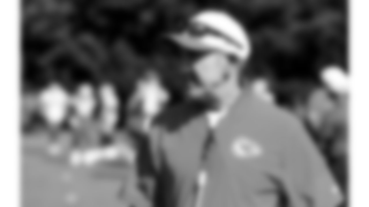 Kansas City Chiefs Defensive Coordinator Steve Spagnuolo on the field during training camp on day 6 of practice Monday, July 28, 2025.