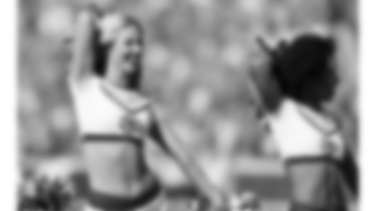 Kansas City Chiefs Cheerleaders on the field during a week 7 NFL Football game against the Las Vegas Raiders on Sunday, October 19, 2025.