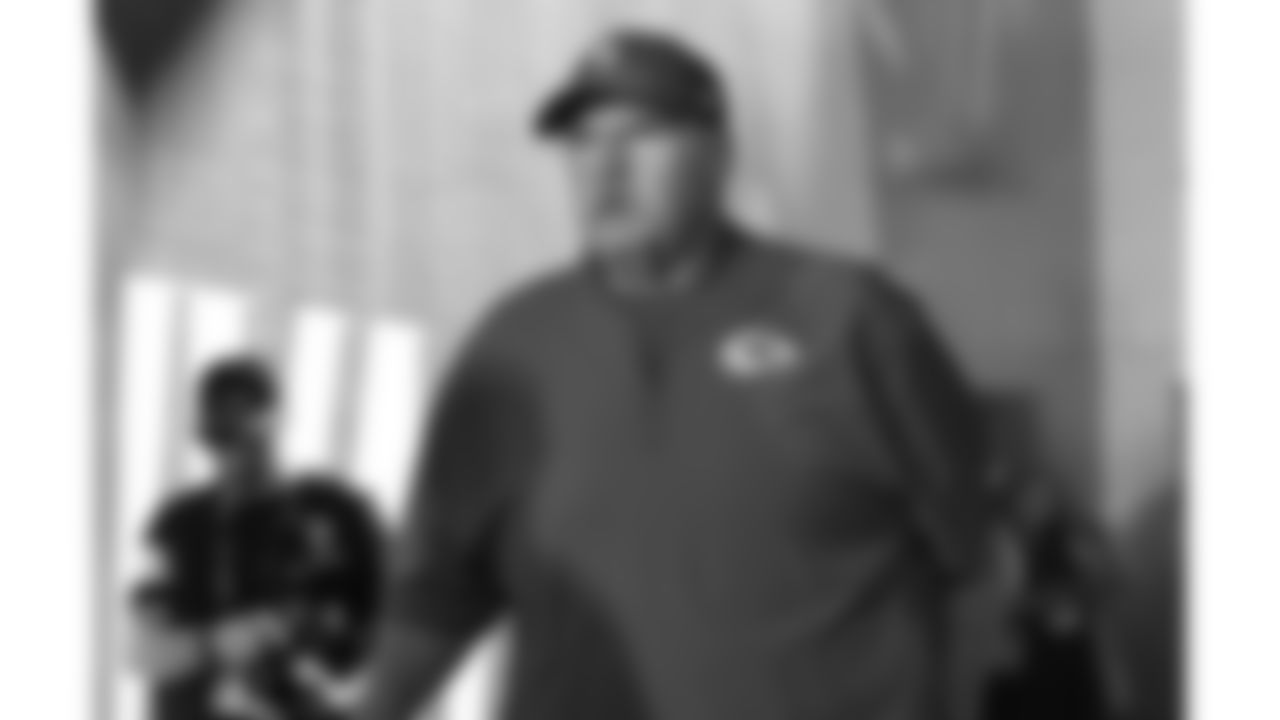 Kansas City Chiefs Head Coach Andy Reid prior to a week 5 NFL football game against the Jacksonville Jaguars, Monday, October 6, 2025, in Jacksonville, FL.