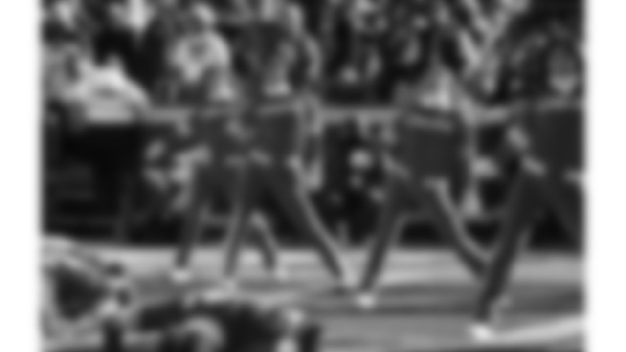 Kansas City Chiefs Cheerleaders perform on the field during a week 15 NFL Football game against the Los Angeles Chargers on Sunday, December 14, 2025 in Kansas City, MO.