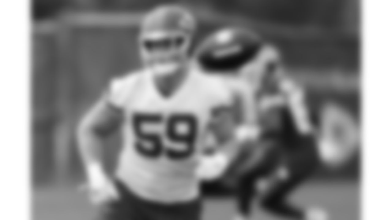 Kansas City Chiefs linebacker Cooper McDonald (59) at practice during phase 3 of OTAs on Friday, June 13, 2025 in Kansas City, MO.