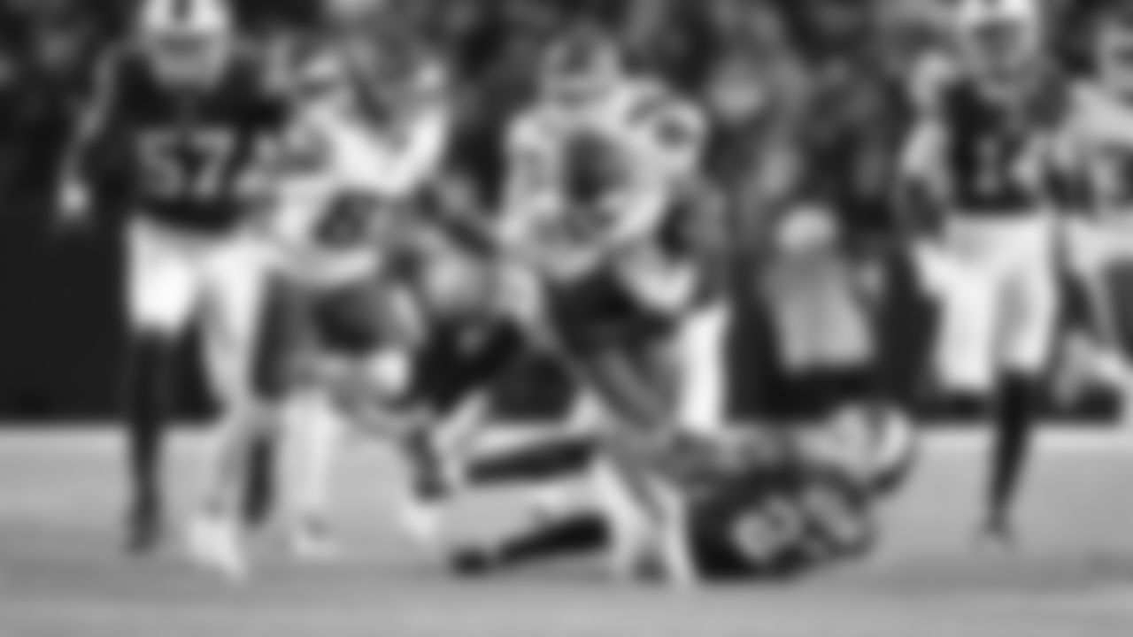 Kansas City Chiefs wide receiver Tyquan Thornton (80) returns a kick during a week 9 NFL football game against the Buffalo Bills, Sunday, November 2, 2025 in Buffalo, NY