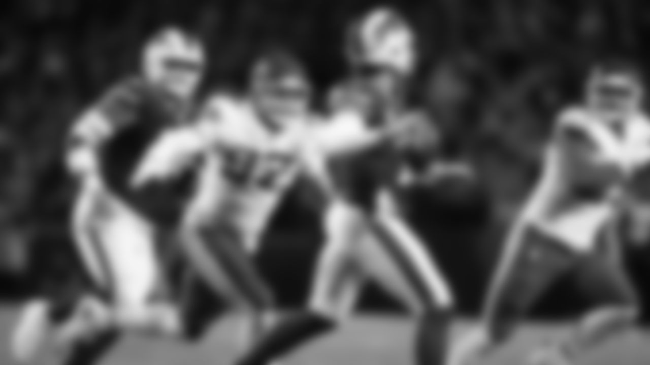 Kansas City Chiefs defensive end Ashton Gillotte (97) rushes the passer during a week 9 NFL football game against the Buffalo Bills, Sunday, November 2, 2025 in Buffalo, NY