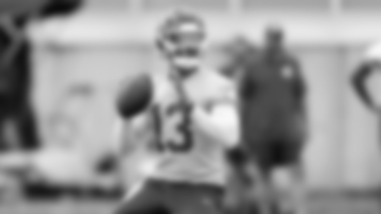 Kansas City Chiefs quarterback Chris Oladokun (13) at practice during Phase 3 of OTAs on Tuesday, June 4, 2024 in Kansas City, MO.