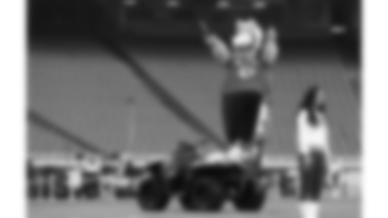 The Kansas City Chiefs Cheerleaders and Entertainment teams prior to a week 17 NFL Football game against the Denver Broncos on December 25, 2025 in Kansas City, MO.