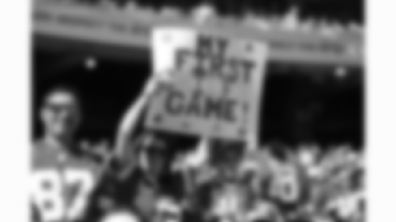 Kansas City Chiefs fans hold up a sign during a week 7 NFL football game against the Las Vegas Raiders, Sunday, October 19, 2025 in Kansas City, MO.