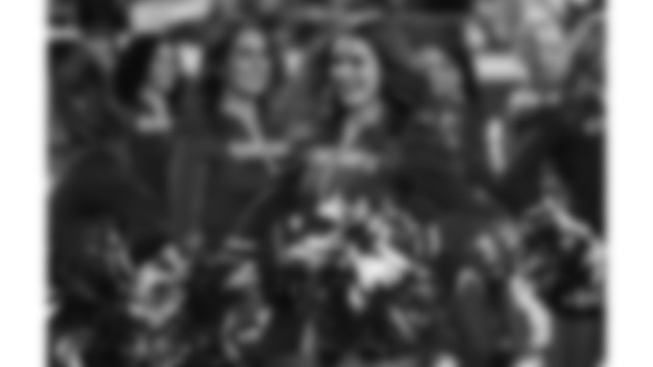 The Kansas City Chiefs Cheerleaders and Entertainment teams prior to a week 17 NFL Football game against the Denver Broncos on December 25, 2025 in Kansas City, MO.