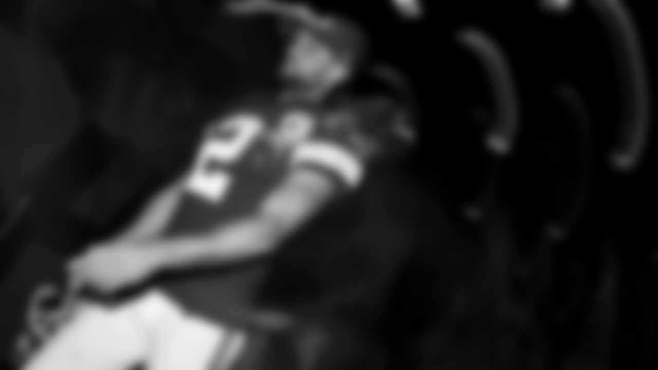 Kansas City Chiefs punter Dustin Colquitt (2) walks through the tunnel prior to a 2018 home game.