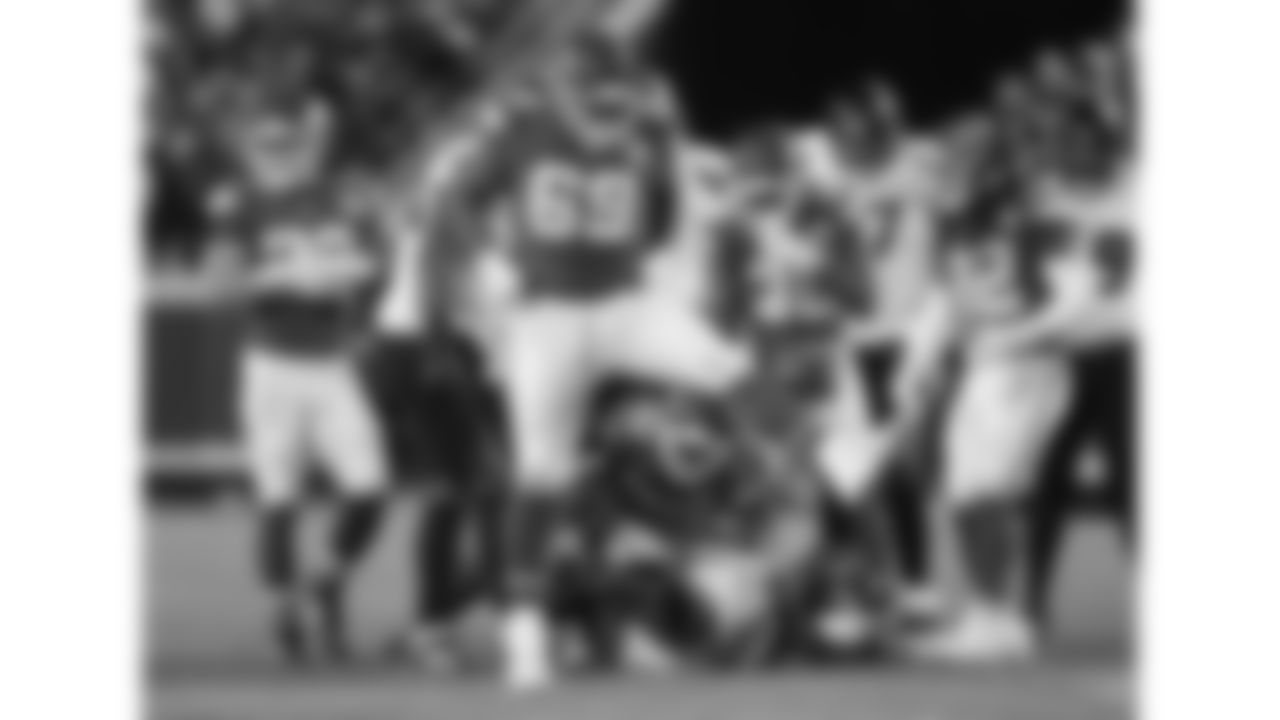 Kansas City Chiefs nose tackle Mike Pennel (69) celebrates during a week 14 NFL football game against the Houston Texans, Sunday, December 7, 2025 in Kansas City, MO.