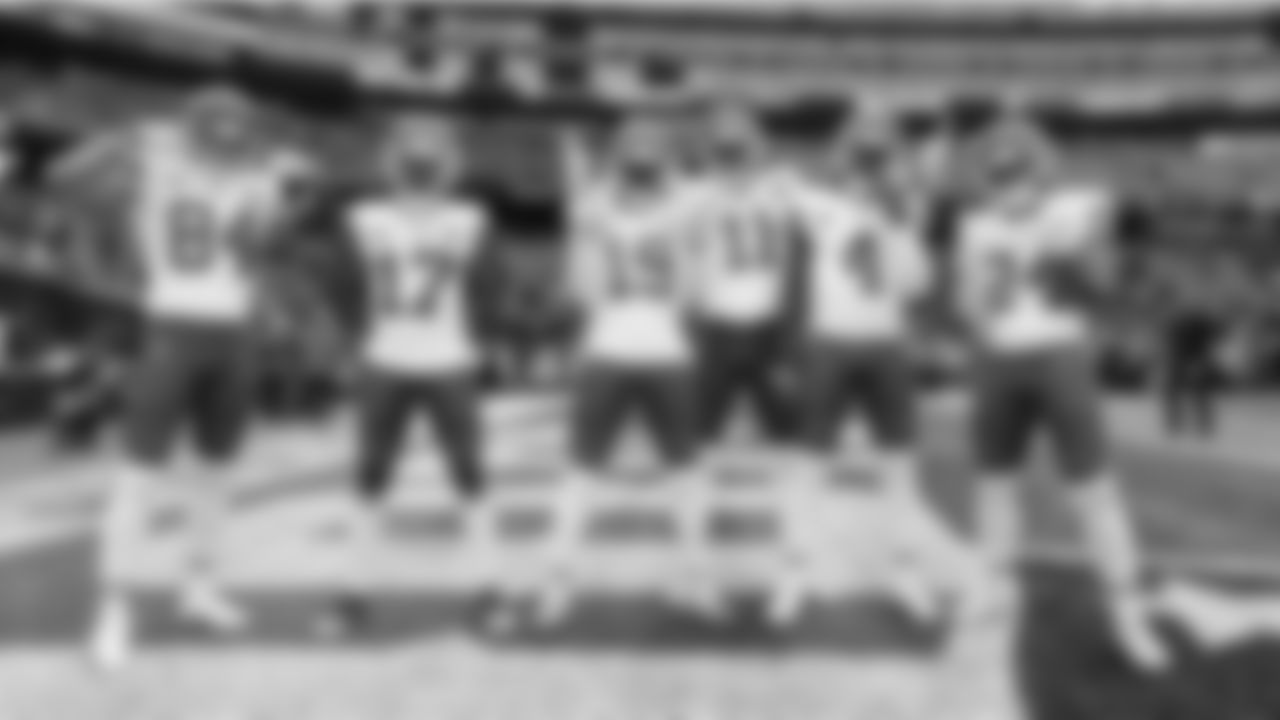 Kansas City Chiefs wide receivers prior to the regular season Week 15 NFL Football Game in Foxborough, MA on Sunday, December 17, 2023.