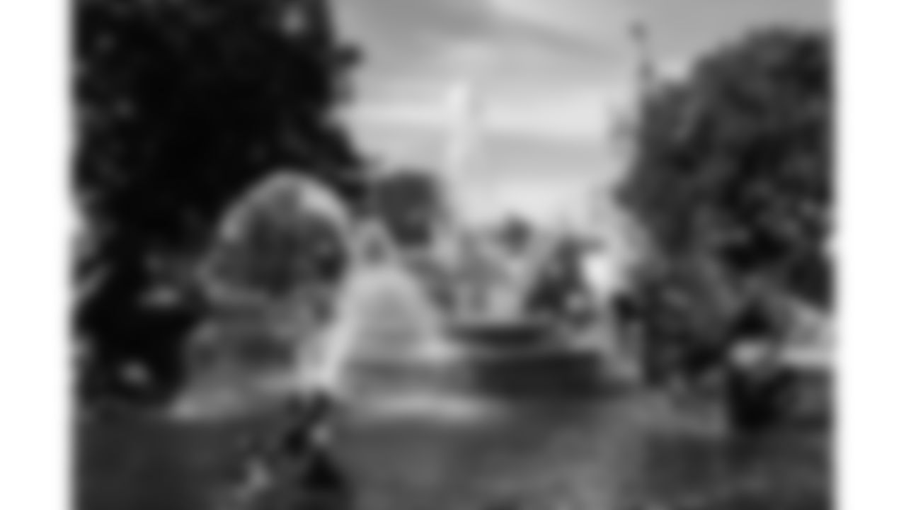 The fountain at the Bradens Hope Hero Parade and Fountain Dyeing event on Friday, August 29, 2025 at Mill Creek Park in Kansas City, MO.