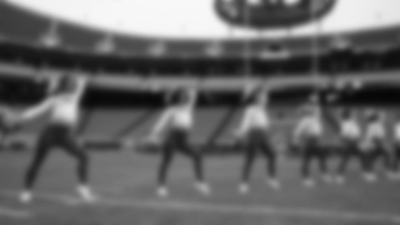 The Kansas City Chiefs Cheerleaders and Entertainment teams prior to a week 17 NFL Football game against the Denver Broncos on December 25, 2025 in Kansas City, MO.