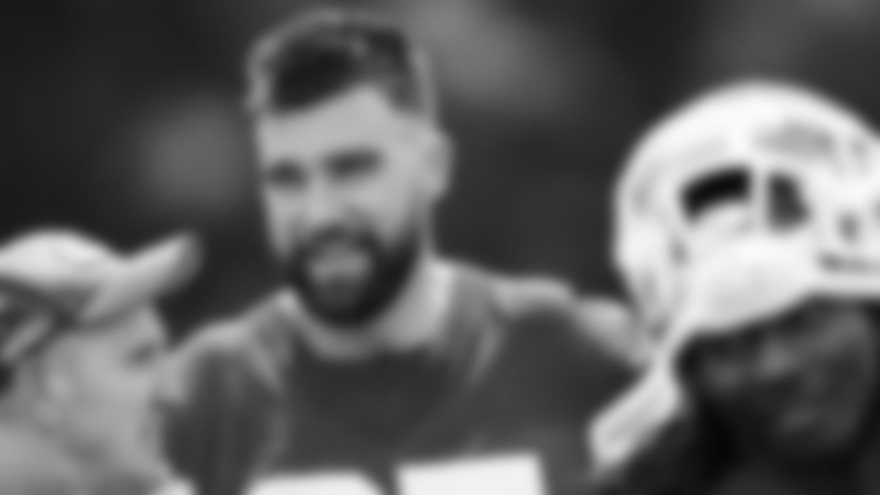 Kansas City Chiefs tight end Travis Kelce (87) at practice during Phase 3 of OTAs on Monday, May 20, 2024 in Kansas City, MO.