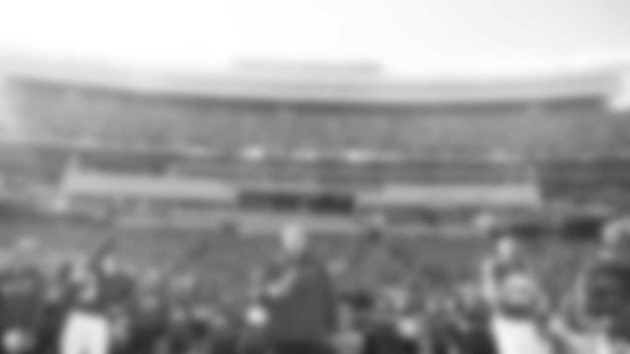 Kansas City Chiefs Head Coach Andy Reid durning the National Anthem prior to a week 12 NFL Football game against the Indianapolis Colts on Sunday, November 23, 2025 in Kansas City, MO