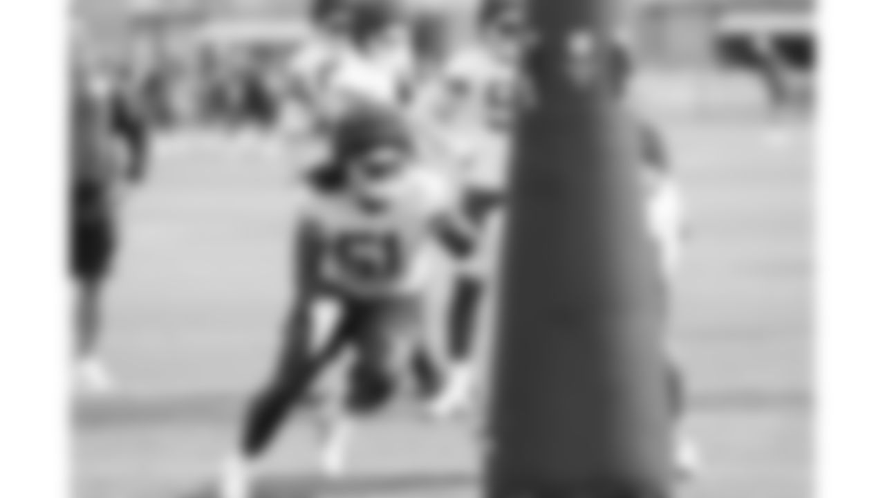Kansas City Chiefs defensive end Mike Danna (51) working drills during training camp on day 1 of practice, Tuesday July 22, 2025