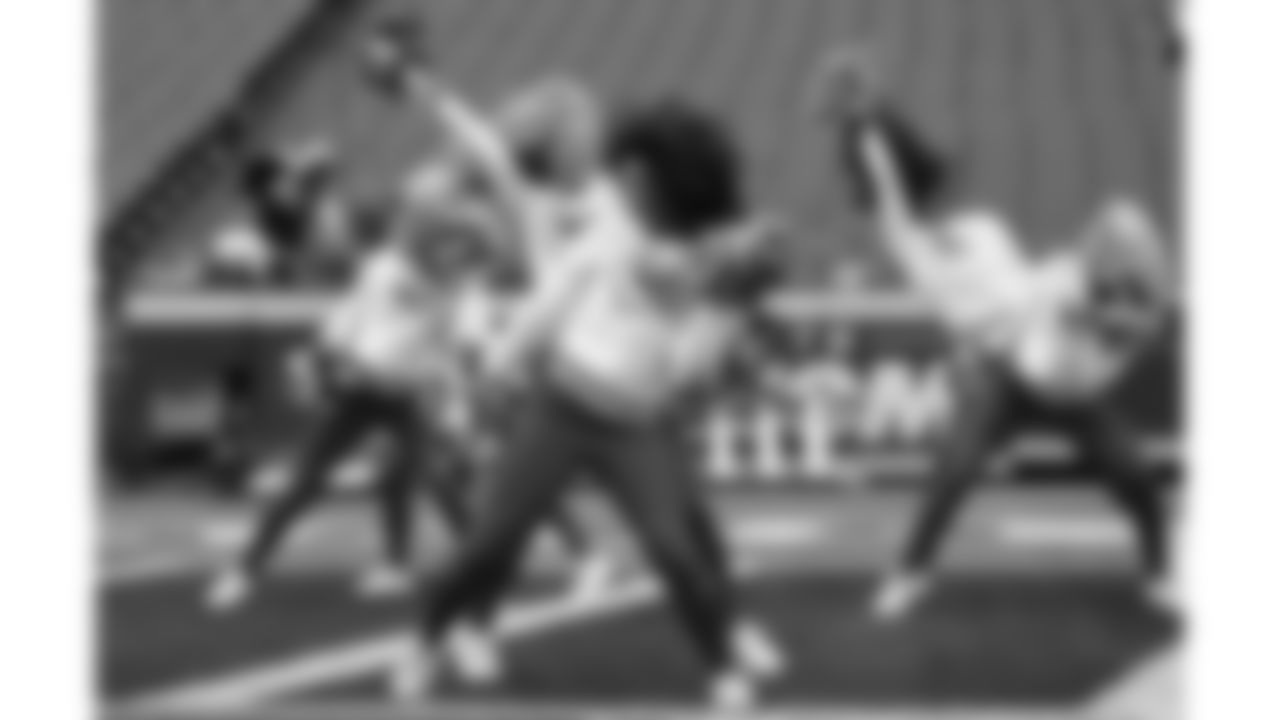 Kansas City Chiefs Cheerleaders during field rehearsal prior to the NFL Week 14 matchup against the Los Angeles Chargers on Sunday, December 11, 2024 in Kansas City, MO.