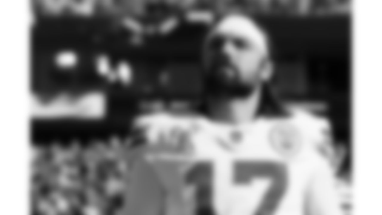 Kansas City Chiefs quarterback Gardner Minshew (17) looks on prior to a week 16 NFL football game against the Tennessee Titans, Sunday, December 21, 2025 in Nashville, TN.