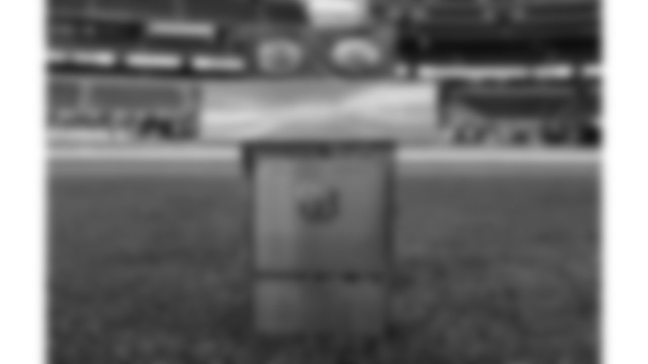 The Traveling Trophy prior to a week 13 NFL football game against the Dallas Cowboys on Thursday, November 27, 2025 in Arlington, TX.