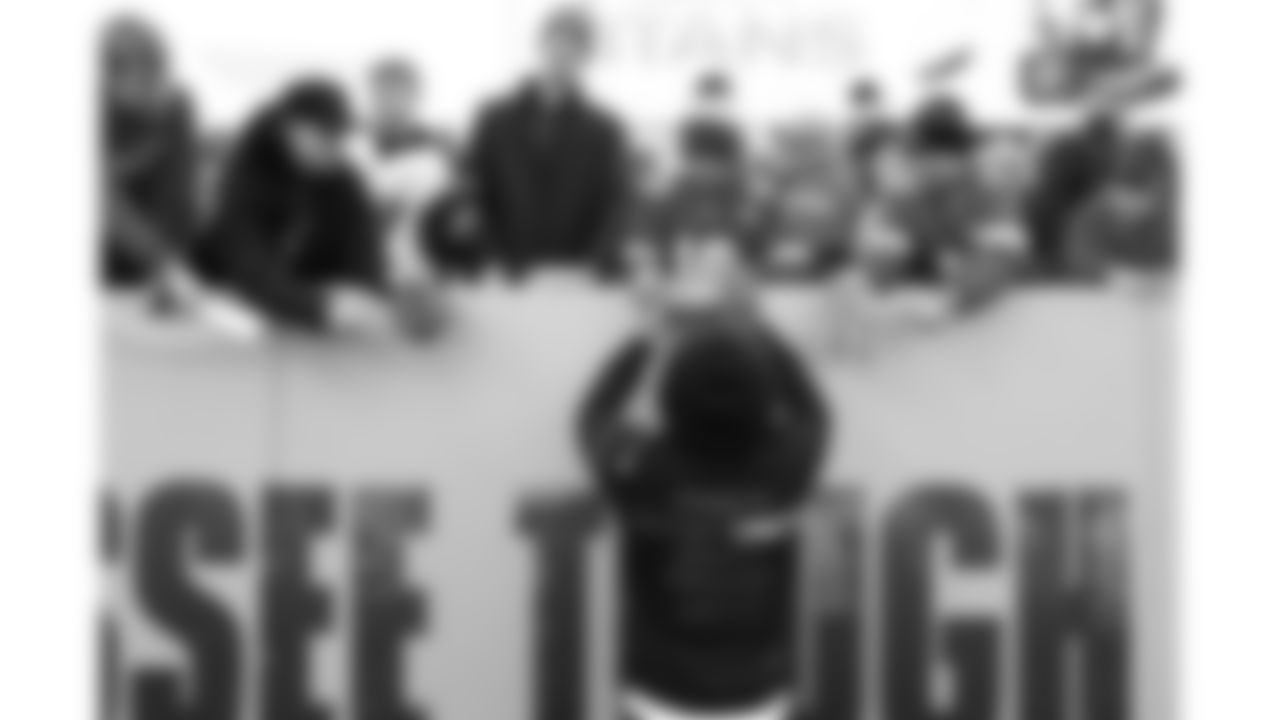 Kansas City Chiefs defensive back Nohl Williams (20) signs fan merchandise prior to a week 16 NFL Football game against the Tennessee Titans on Sunday, December 21, 2025 in Nashville, Tennessee.