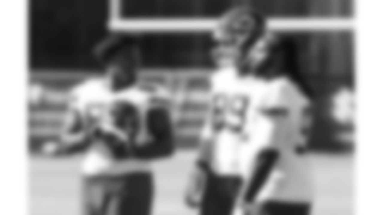 Kansas City Chiefs defensive tackles Omarr Norman-Lott (55), Jerry Tillery (99) and Derrick Nnadi (92) during practice on Thursday, October 16, 2025 in Kansas City, MO.