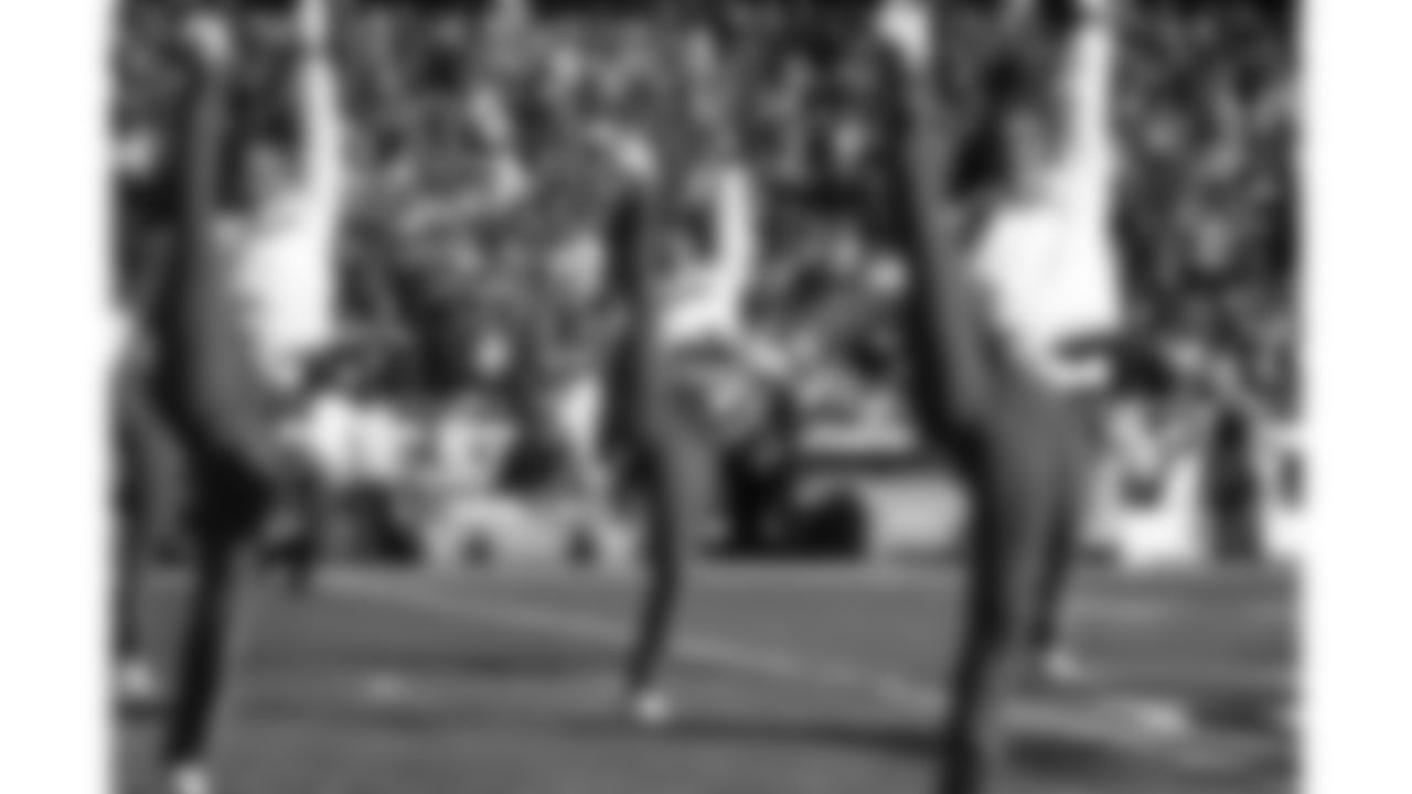 Kansas City Chiefs Cheerleaders on the field prior to a week 15 NFL Football game against the Los Angeles Chargers on Sunday, December 14, 2025 in Kansas City, MO.