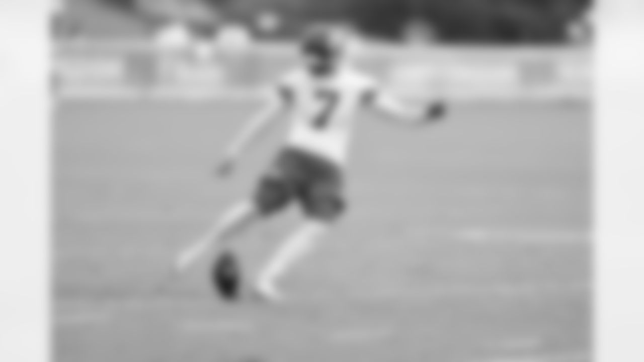 Kansas City Chiefs kicker Harrison Butker (7) during day 3 of training camp on Thursday July 24, 2025