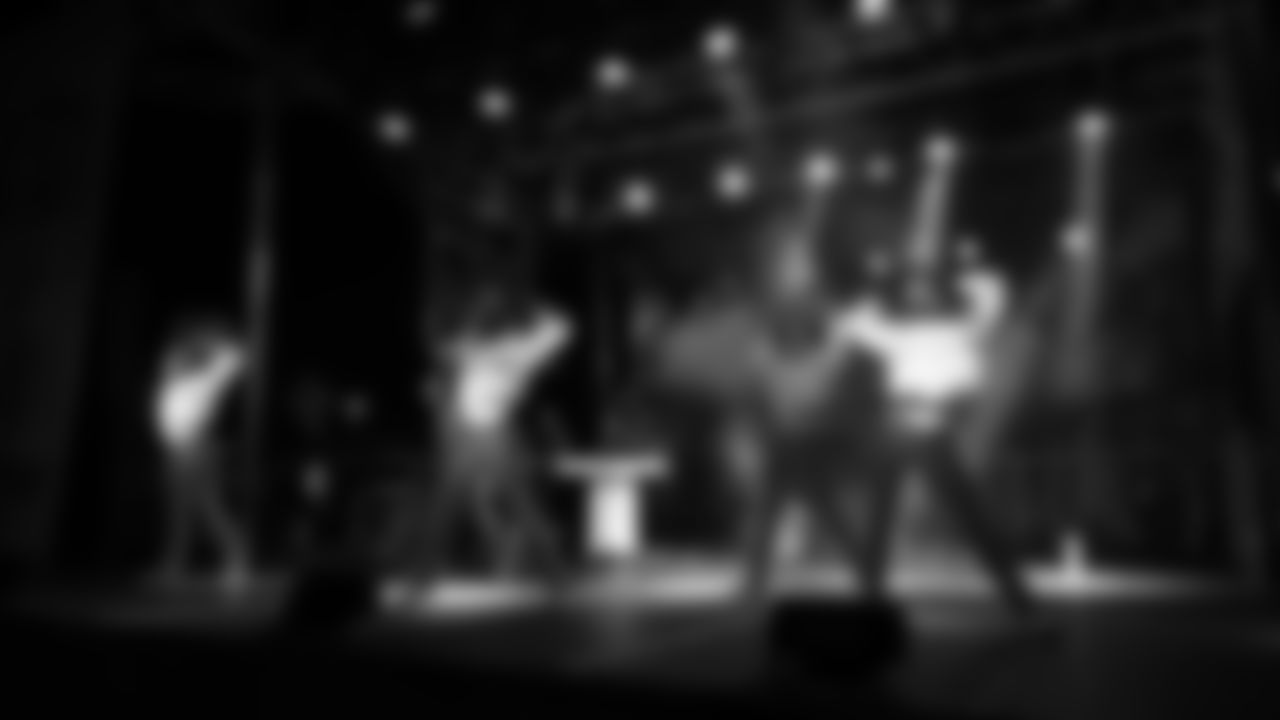 Kansas City Chiefs Cheerleaders perform at the Ford Tailgate District prior to a week 14 NFL Football game against the Houston Texans on Sunday, December 7, 2025 in Kansas City, MO.