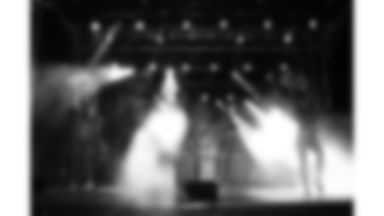 The Kansas City Chiefs Cheerleaders and Entertainment teams prior to a week 17 NFL Football game against the Denver Broncos on December 25, 2025 in Kansas City, MO.