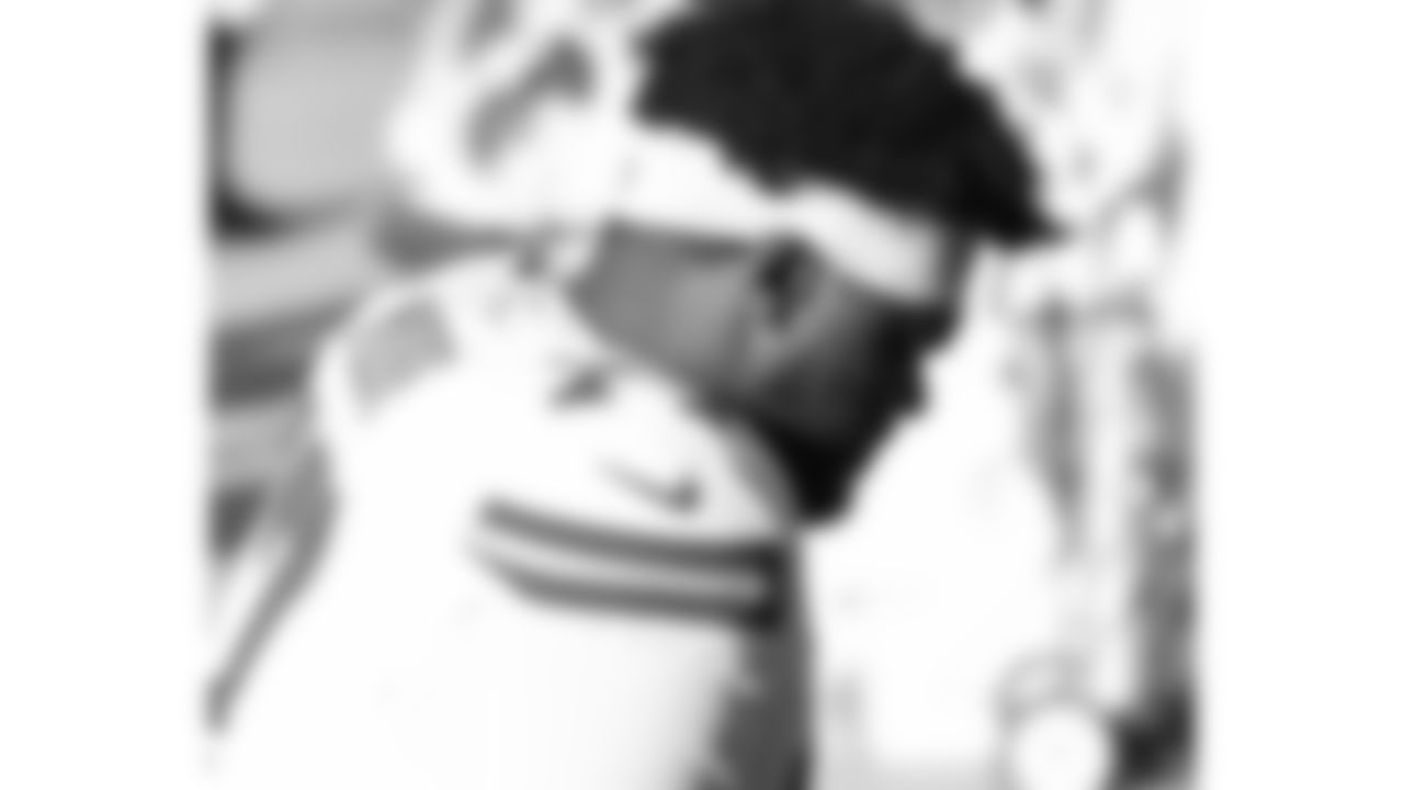 Kansas City Chiefs offensive lineman Jaylon Moore (77) prior to a week 11 NFL Football game against the Denver Broncos on Sunday, November 16, 2025 in Denver, Colorado.