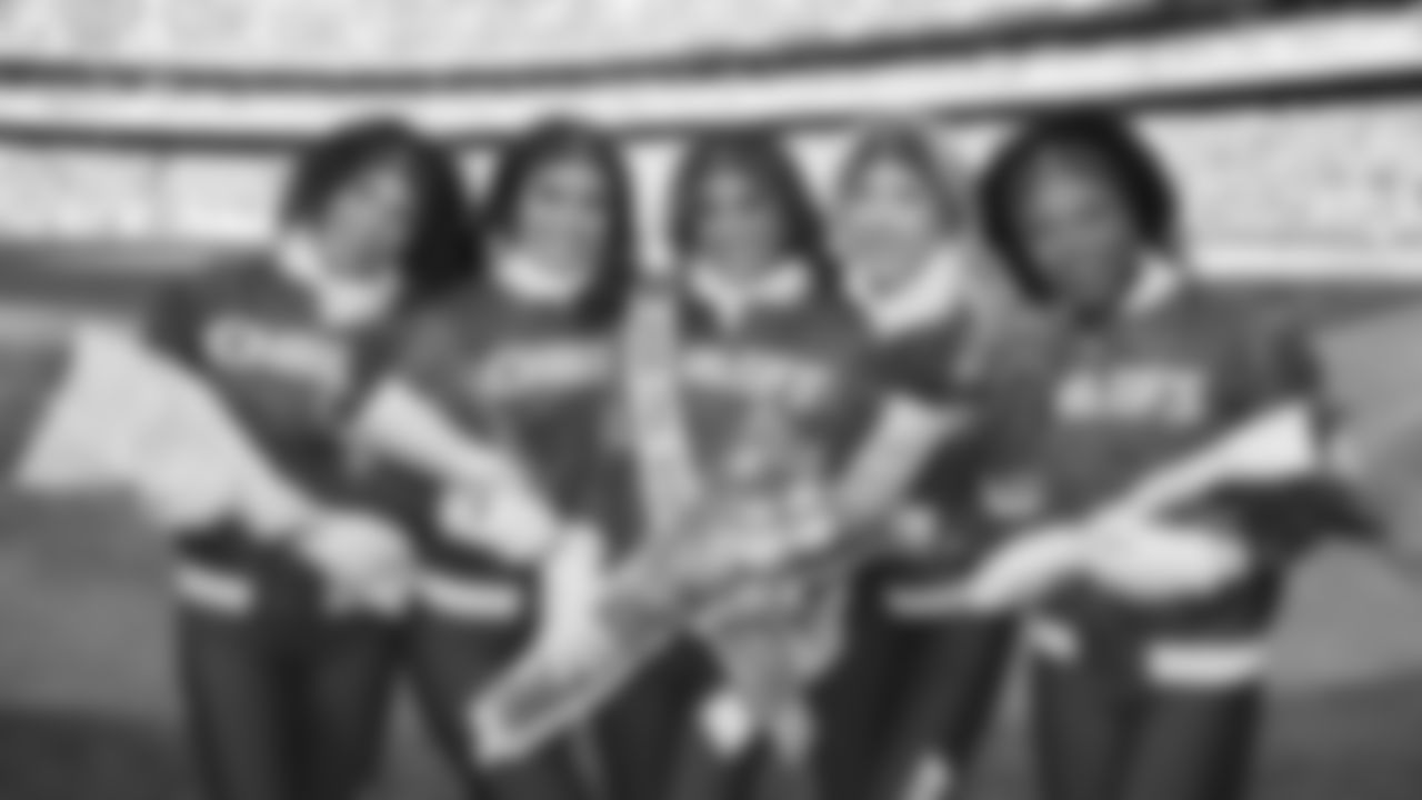 Kansas City Chiefs Cheerleader Sadie poses with her team after being announced as the 2026 Pro Bowl Cheerleader during a week 15 NFL Football game against the Los Angeles Chargers on Sunday, December 14, 2025 in Kansas City, MO.