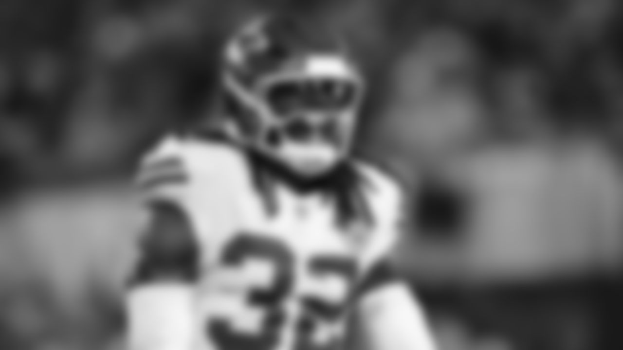 Kansas City Chiefs linebacker Nick Bolton (32) celebrates during a week 5 NFL football game against the Jacksonville Jaguars, Monday, October 6, 2025, in Jacksonville, FL.