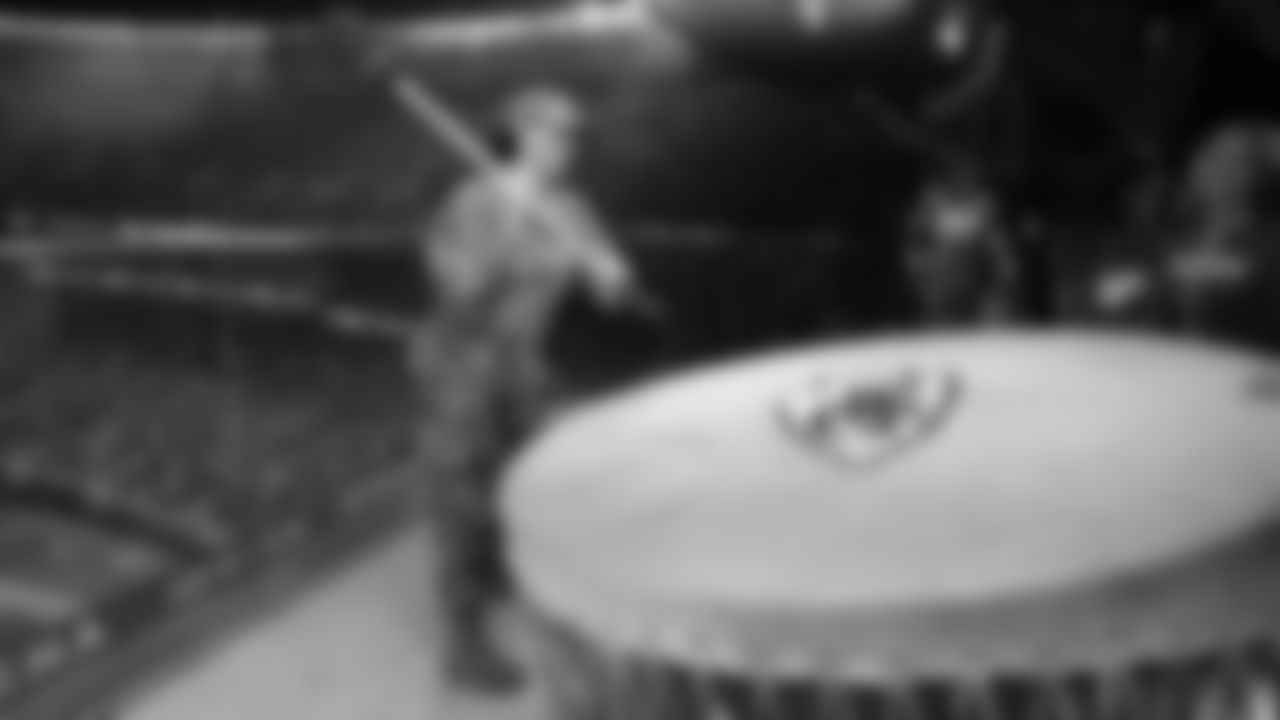 Dipardo - Major Callie Cooper beats the drum on the GEHA Deck during an NFL week 17 matchup against the Denver Broncos, Thursday, December 25, 2025.