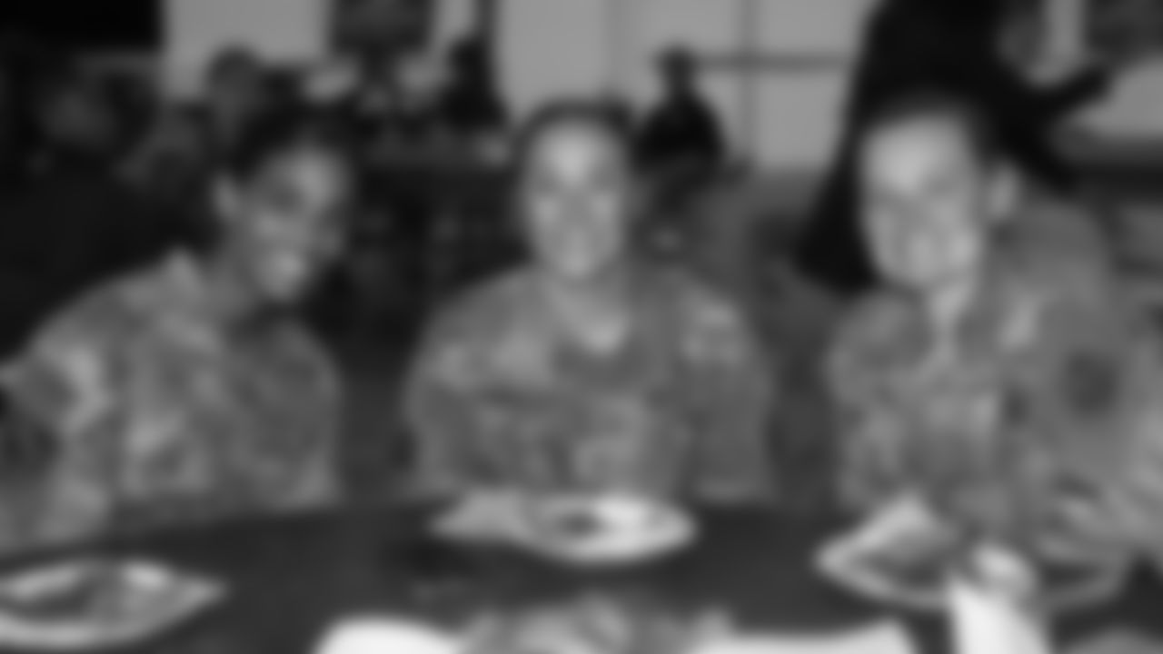 Kansas City Chiefs representatives and the Little Caesars Love Kitchen provide pizza for local U.S. service members and their families at Life.Church Faith & Family Chapel on Tuesday, September 23, 2025 in Kansas City, MO.