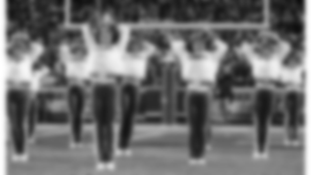 Kansas City Chiefs Cheerleaders perform during a week 14 NFL Football game against the Houston Texans on Sunday, December 7, 2025 in Kansas City, MO.
