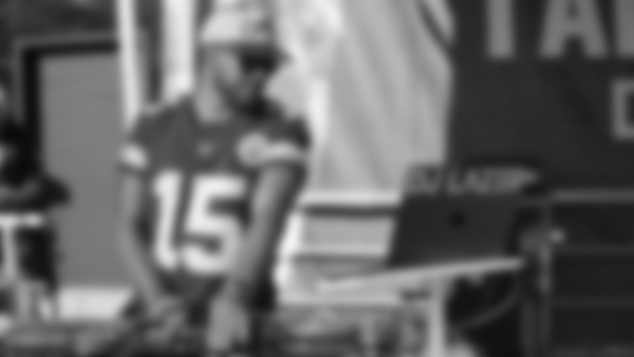DJ entertains fans in the Ford tailgate district prior to a preseason week 3 NFL football game against the Chicago Bears, Friday, August 22, 2025 in Kansas City, MO.