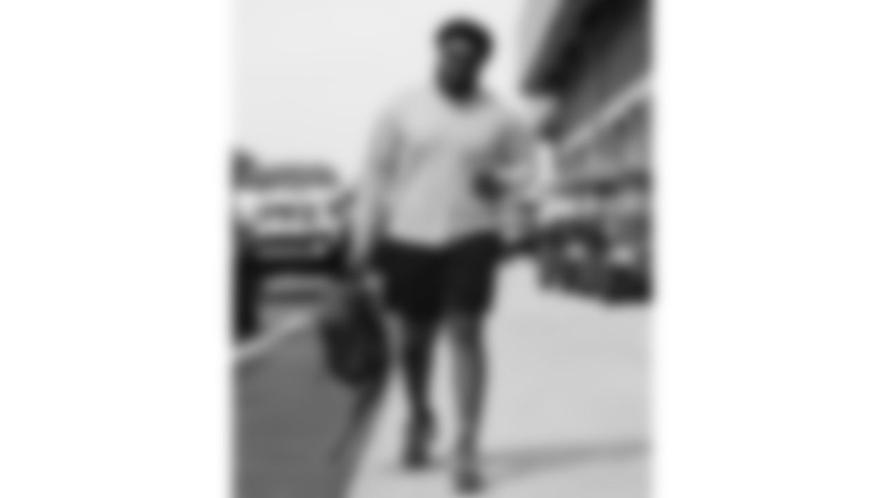 Kansas City Chiefs offensive lineJaylon Moore(77) arrives prior to a week 2 NFL Football game against the Philadelphia Eagles Sunday September 14, 2025.