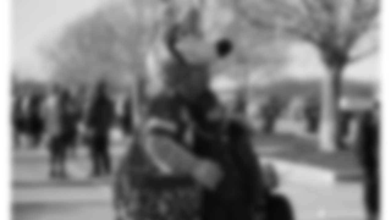 KC Wolf with fans prior to an NFL week 15 matchup against the Los Angeles Chargers, Sunday December 14, 2025.