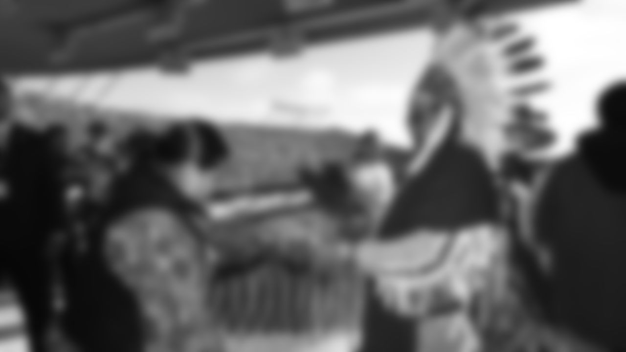 Spiritual Leader Alan Fletcher of the Cheyenne and Arapaho Tribes of Oklahoma prior to a week 12 NFL Football game against the Indianapolis Colts on Sunday, November 23, 2025 in Kansas City, MO