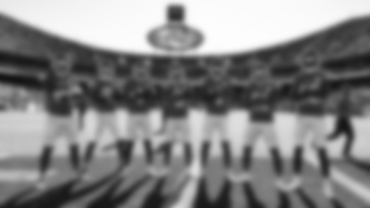 Kansas City Chiefs wide receivers line up for a group photo prior to a week 7 NFL football game against the Las Vegas Raiders, Sunday, October 19, 2025 in Kansas City, MO.