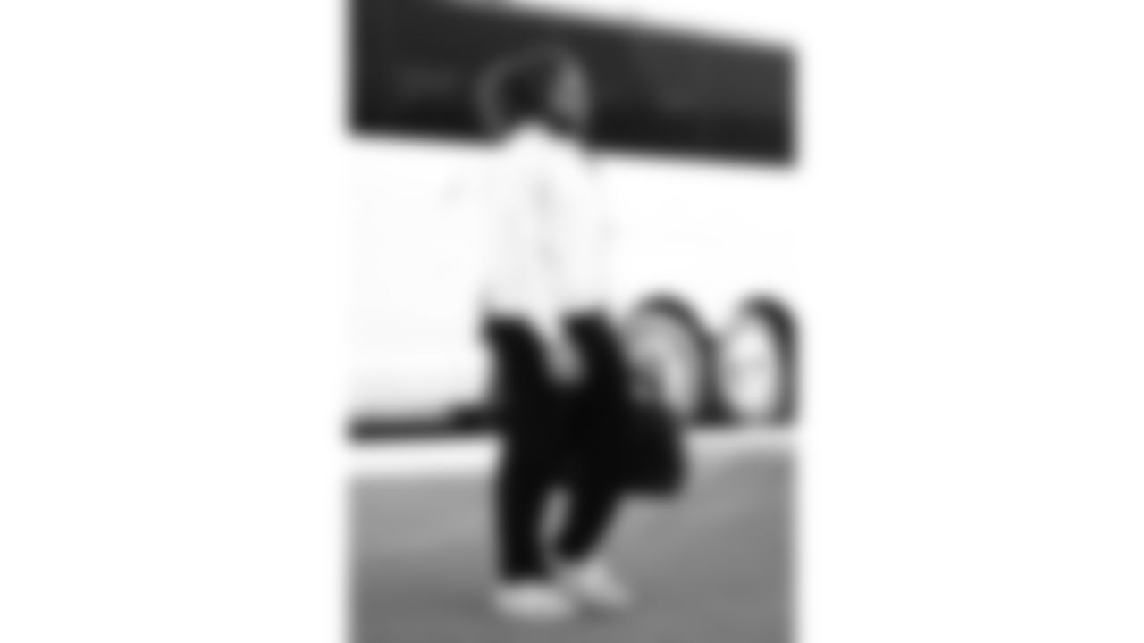 Kansas City Chiefs defensive end Ashton Gillotte (97) arrives prior to a week 9 NFL football game against the Buffalo Bills, Sunday, November 2, 2025 in Buffalo, NY