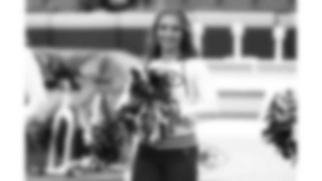 The Kansas City Chiefs Cheerleaders and Entertainment teams prior to a week 17 NFL Football game against the Denver Broncos on December 25, 2025 in Kansas City, MO.