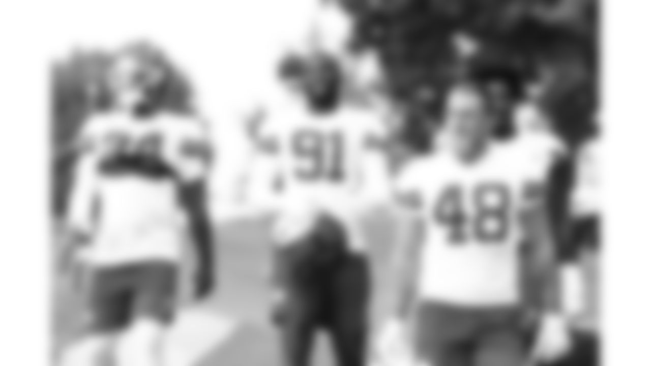 Kansas City Chiefs defensive end Felix Anudike-Uzomah (91) arrives at day 11 of training camp practice on Sunday, August 3, 2025.