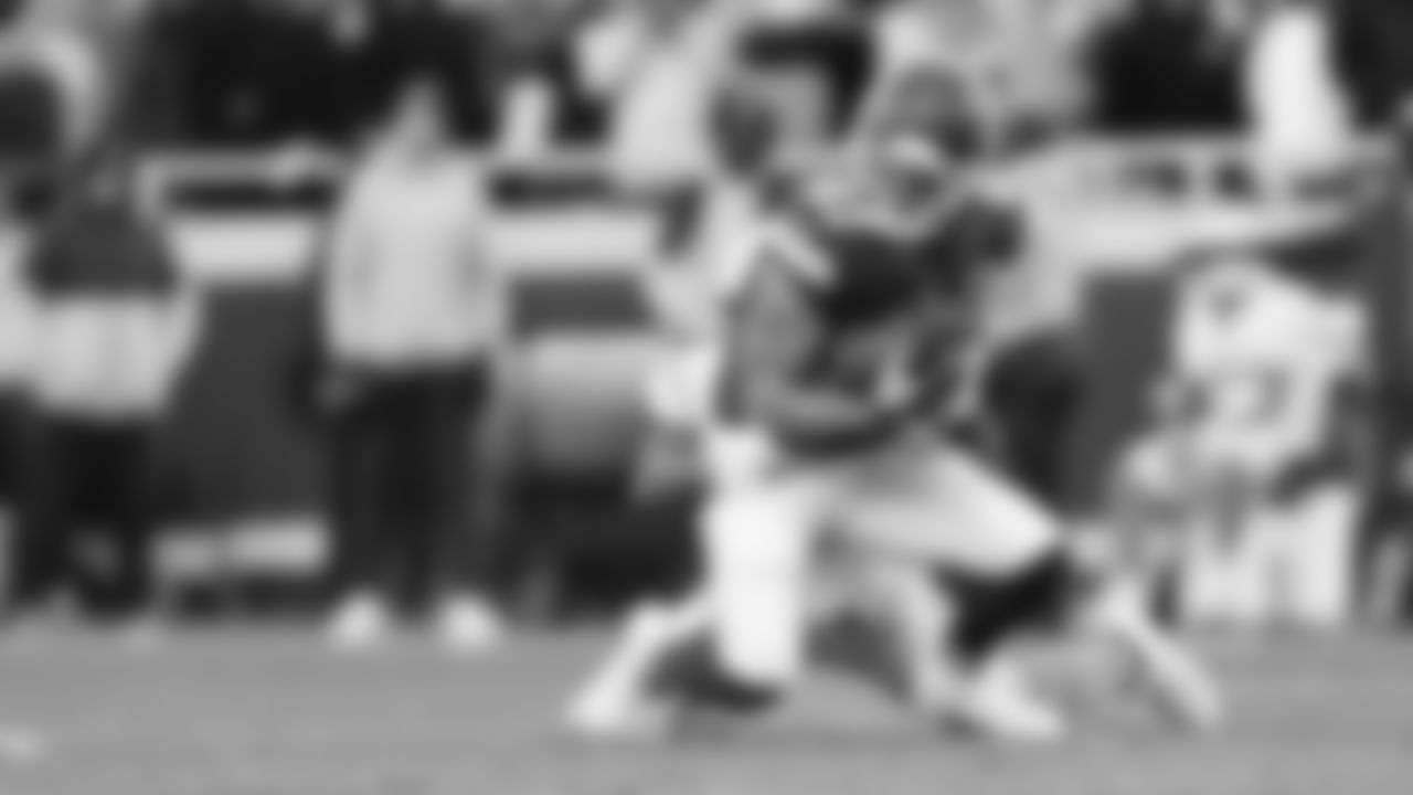 Kansas City Chiefs tight end Travis Kelce (87) stretches for extra yards during an NFL week 15 matchup against the Los Angeles Chargers, Sunday December 14, 2025.