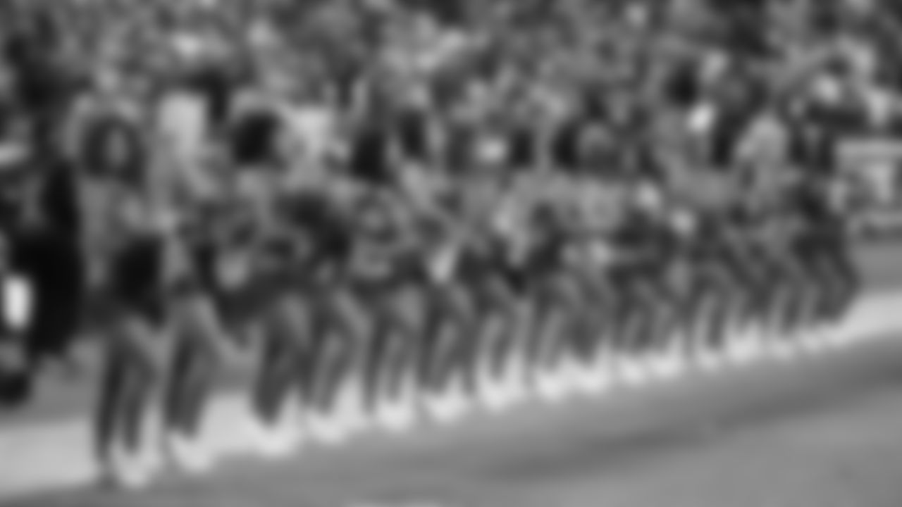 Kansas City Chiefs Cheerleaders before a week 8 NFL football game against the Washington Commanders, Monday, October 27, 2025, in Kansas City, MO.