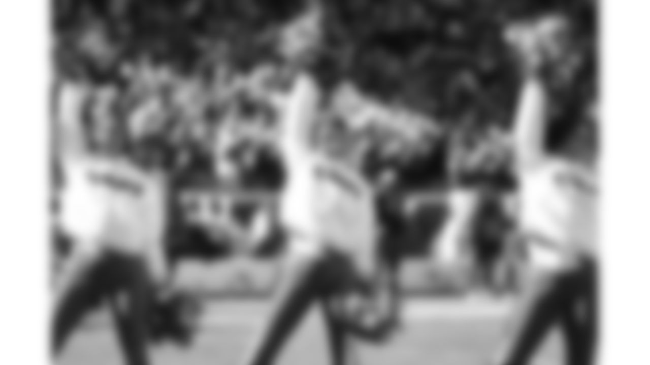 Kansas City Chiefs Cheerleaders on the field prior to a week 15 NFL Football game against the Los Angeles Chargers on Sunday, December 14, 2025 in Kansas City, MO.