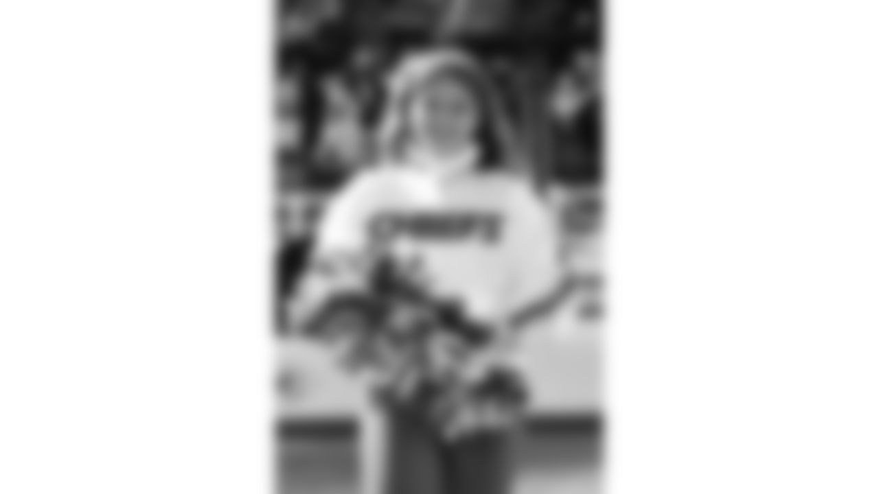 Kansas City Chiefs Cheerleaders on the field prior to a week 15 NFL Football game against the Los Angeles Chargers on Sunday, December 14, 2025 in Kansas City, MO.